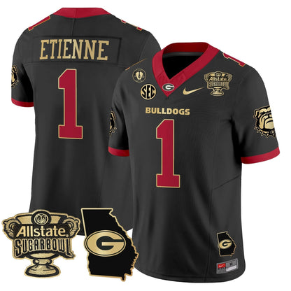 Georgia Bulldogs 2025 Sugar Bowl & Georgia Map Patch Vapor Limited Jersey - All Stitched