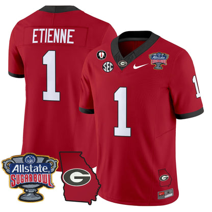 UGA 2025 Sugar Bowl & Georgia Map Patch Vapor Limited Jersey - All Stitched