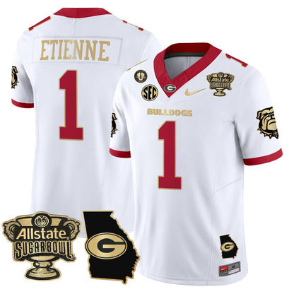 Georgia Bulldogs 2025 Sugar Bowl & Georgia Map Patch Vapor Limited Jersey - All Stitched