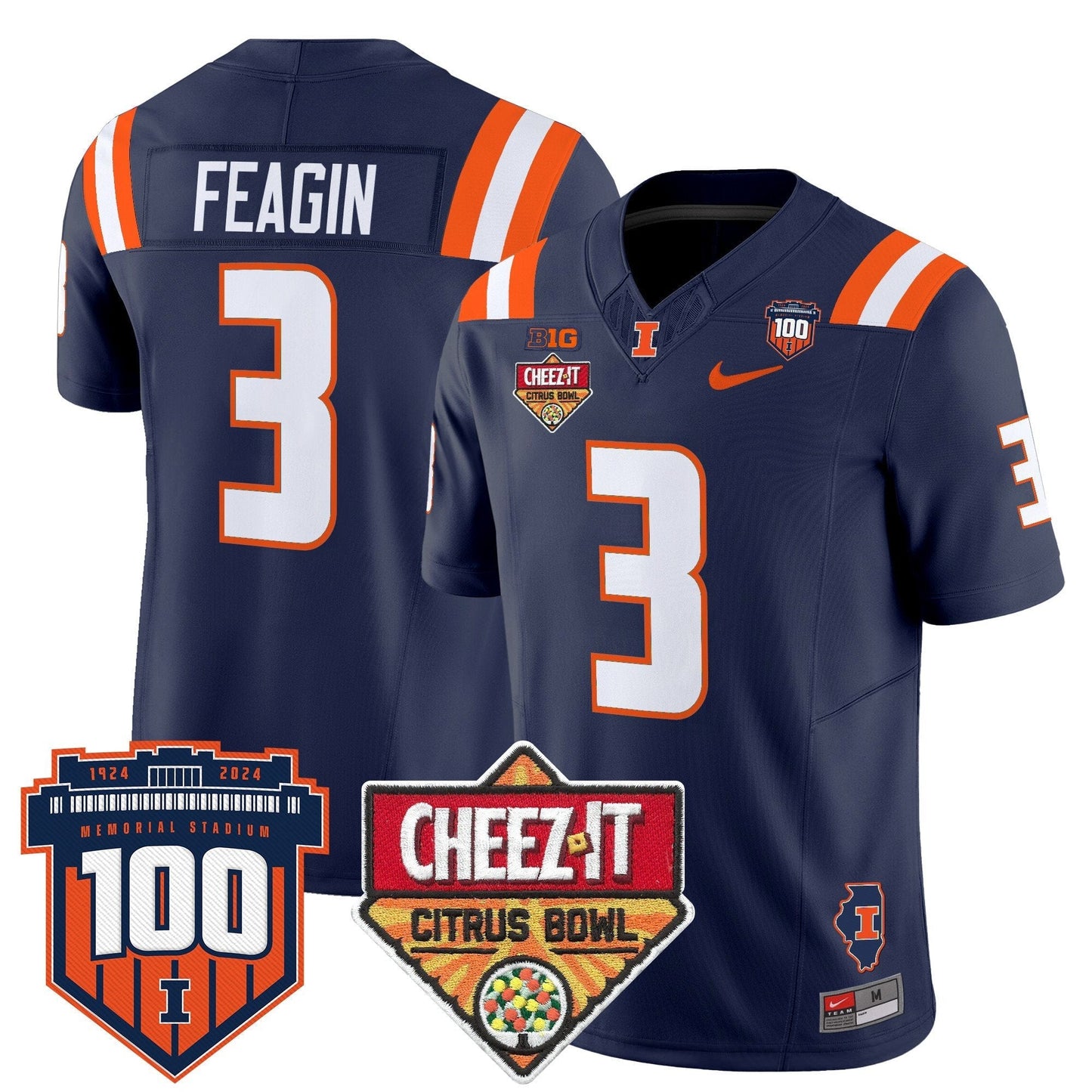 ILL 2025 Cheez-It Citrus Bowl Patch Vapor Limited Jersey - All Stitched