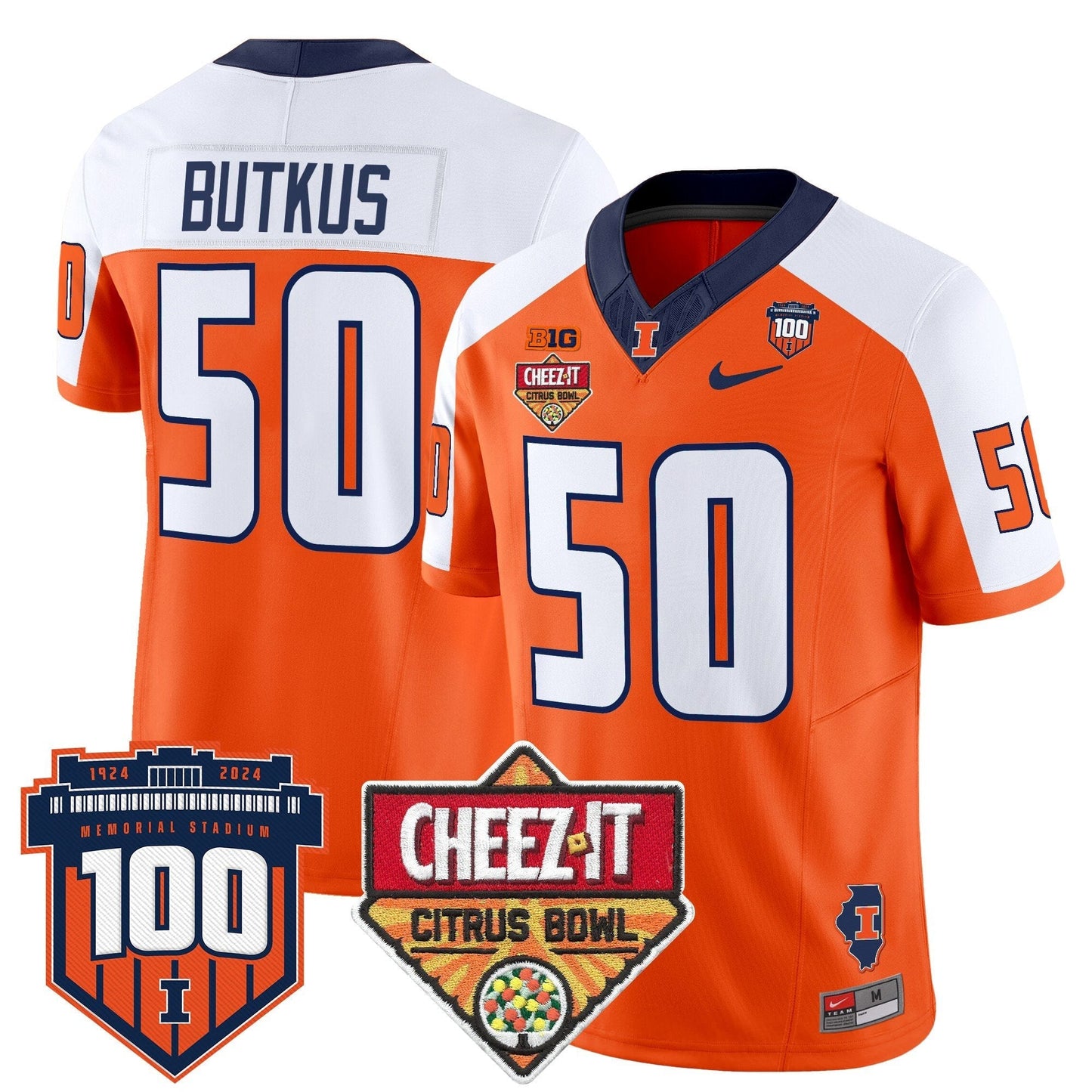 ILL 2025 Cheez-It Citrus Bowl Patch Vapor Limited Jersey - All Stitched