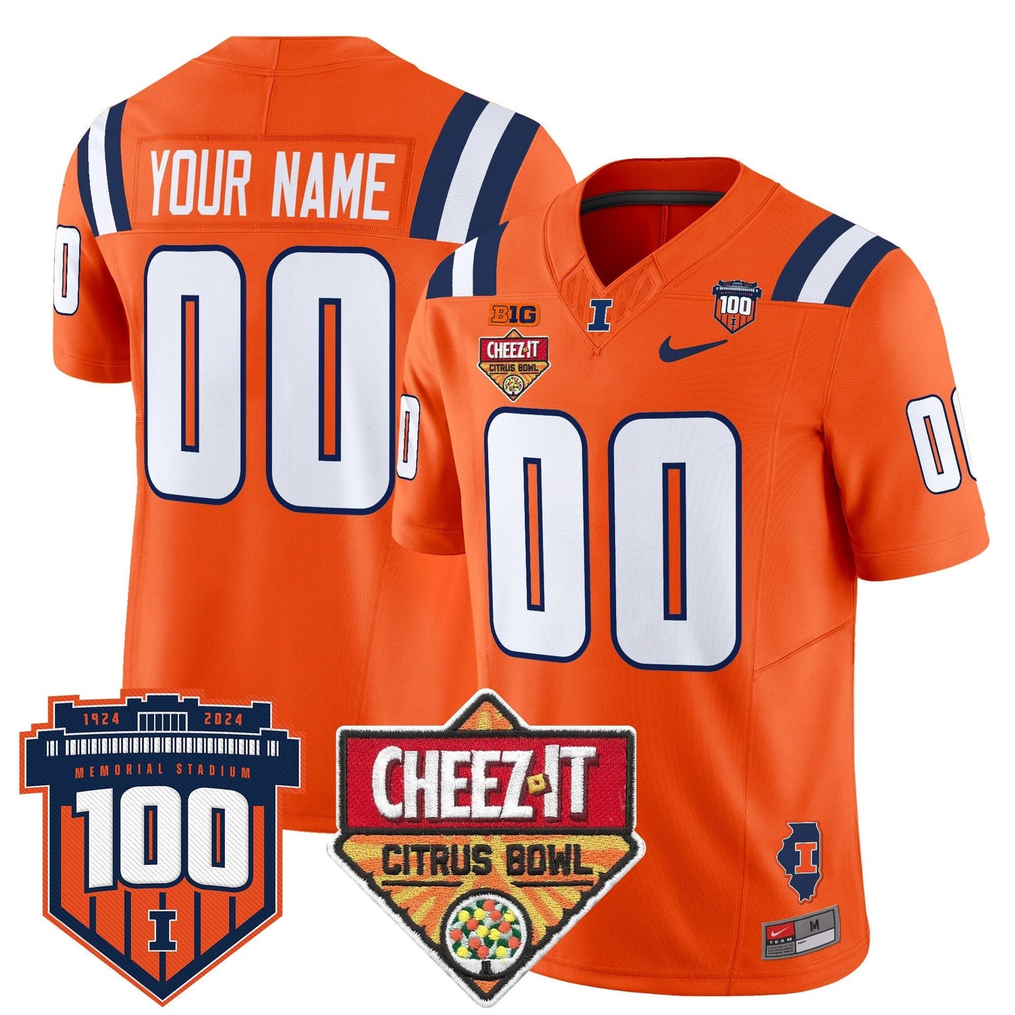 ILL 2025 Cheez-It Citrus Bowl Patch Vapor Limited Custom Jersey - All Stitched