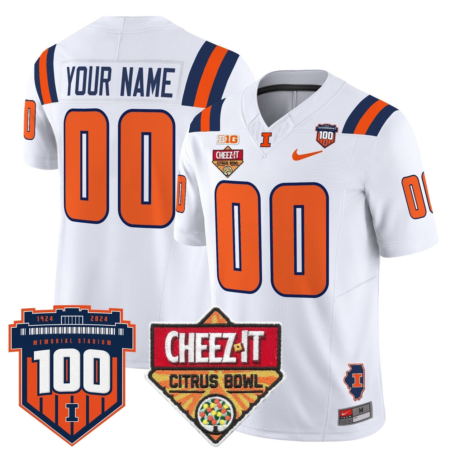 ILL 2025 Cheez-It Citrus Bowl Patch Vapor Limited Custom Jersey - All Stitched