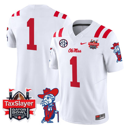 Ole Miss Rebels 2025 Gator Bowl Patch Vapor Limited Jersey - All Stitched