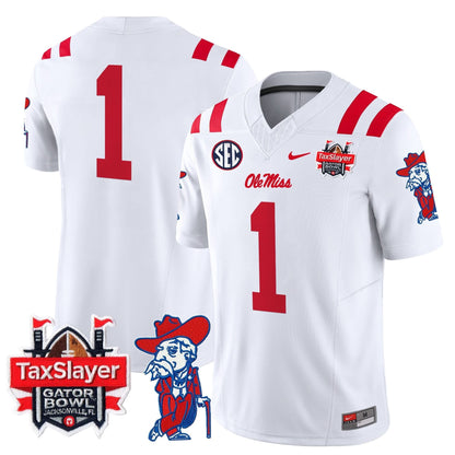 Ole Miss Rebels 2024 Gator Bowl Patch Vapor Limited Jersey - All Stitched