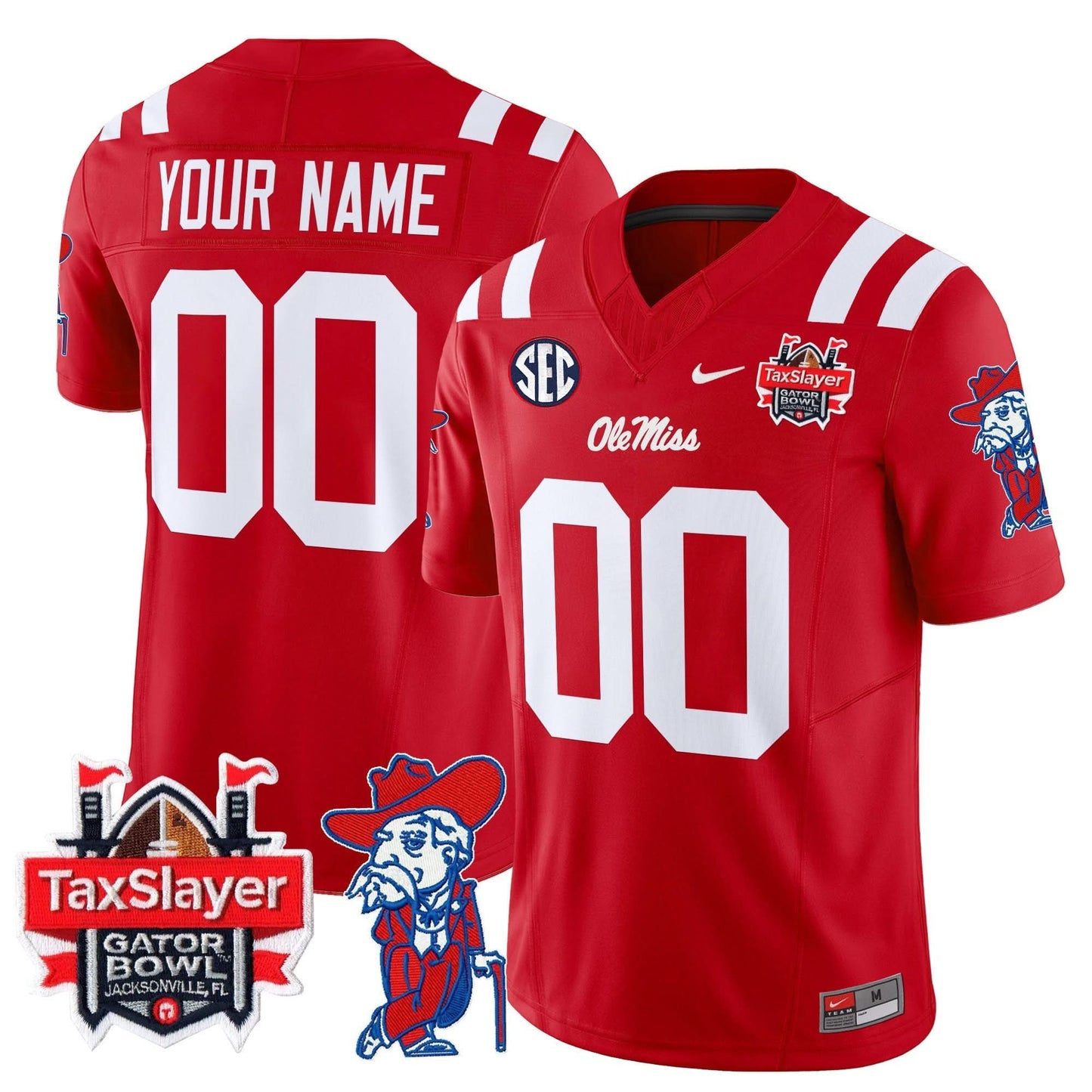 Ole Miss Rebels 2024 Gator Bowl Patch Vapor Limited Custom Jersey - All Stitched