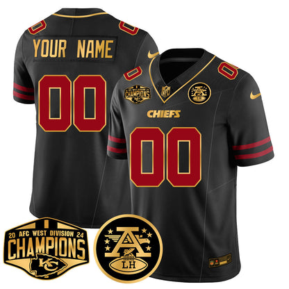 Custom Gender/Name Chiefs 2024 AFC West Champs Jersey - All Stitched