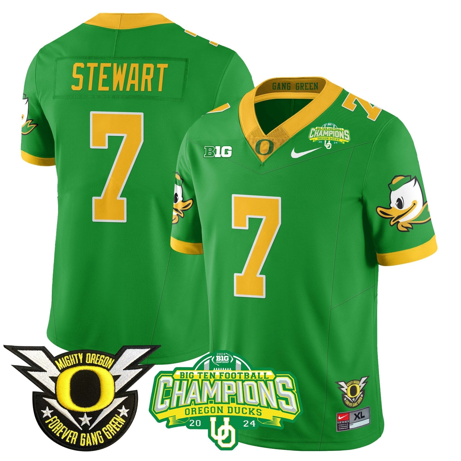 Men's Oregon Ducks 2024 Big Ten Champions Jersey N1 - All Stitched