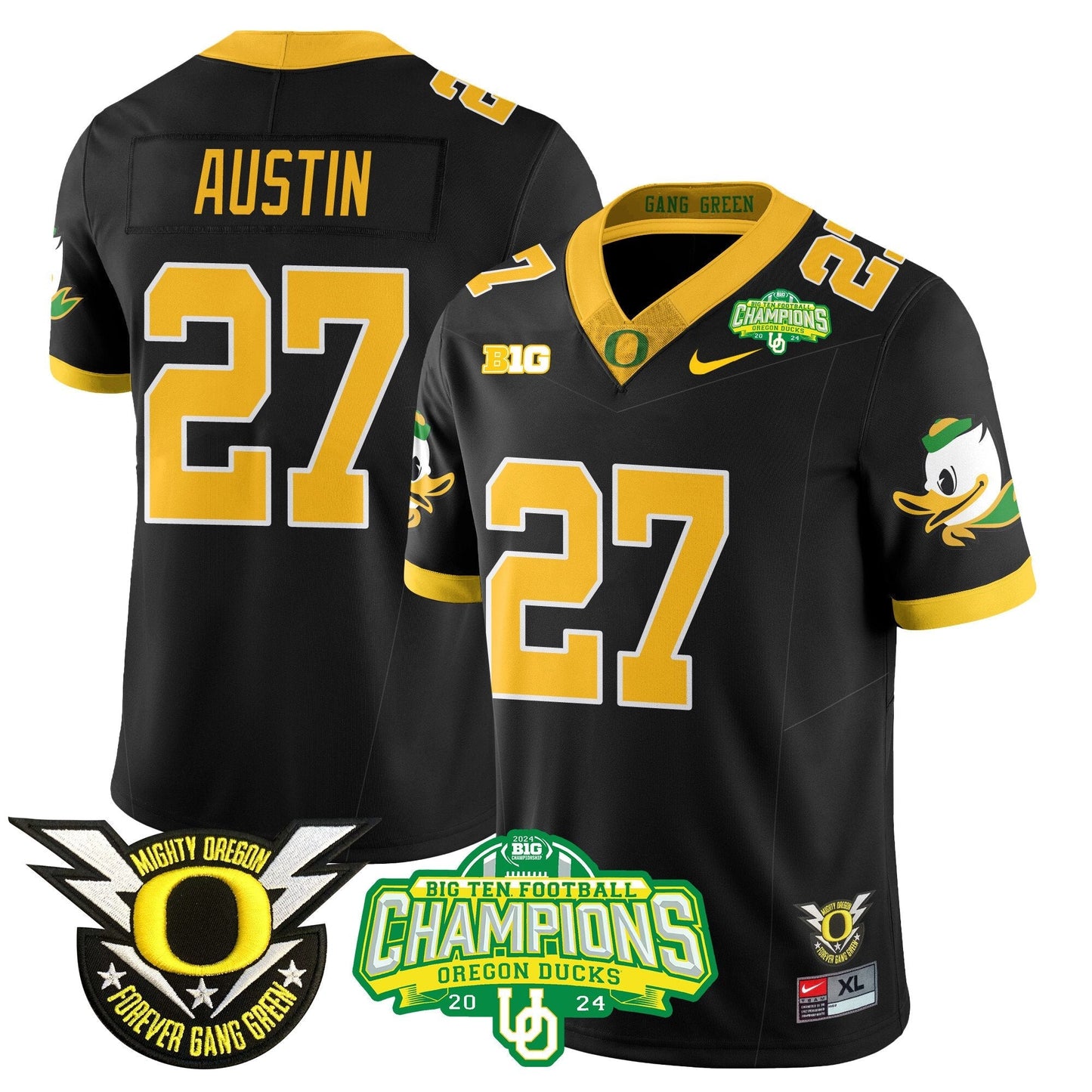 Men's Oregon Ducks 2024 Big Ten Champions Jersey N1 - All Stitched