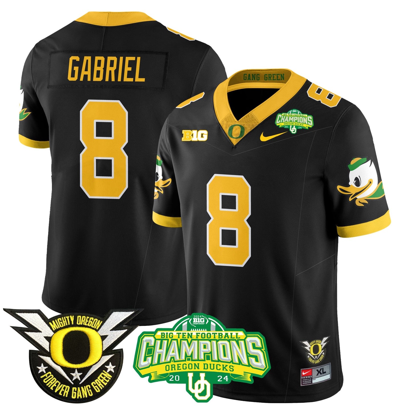 Men's Oregon Ducks 2024 Big Ten Champions Jersey N1 - All Stitched