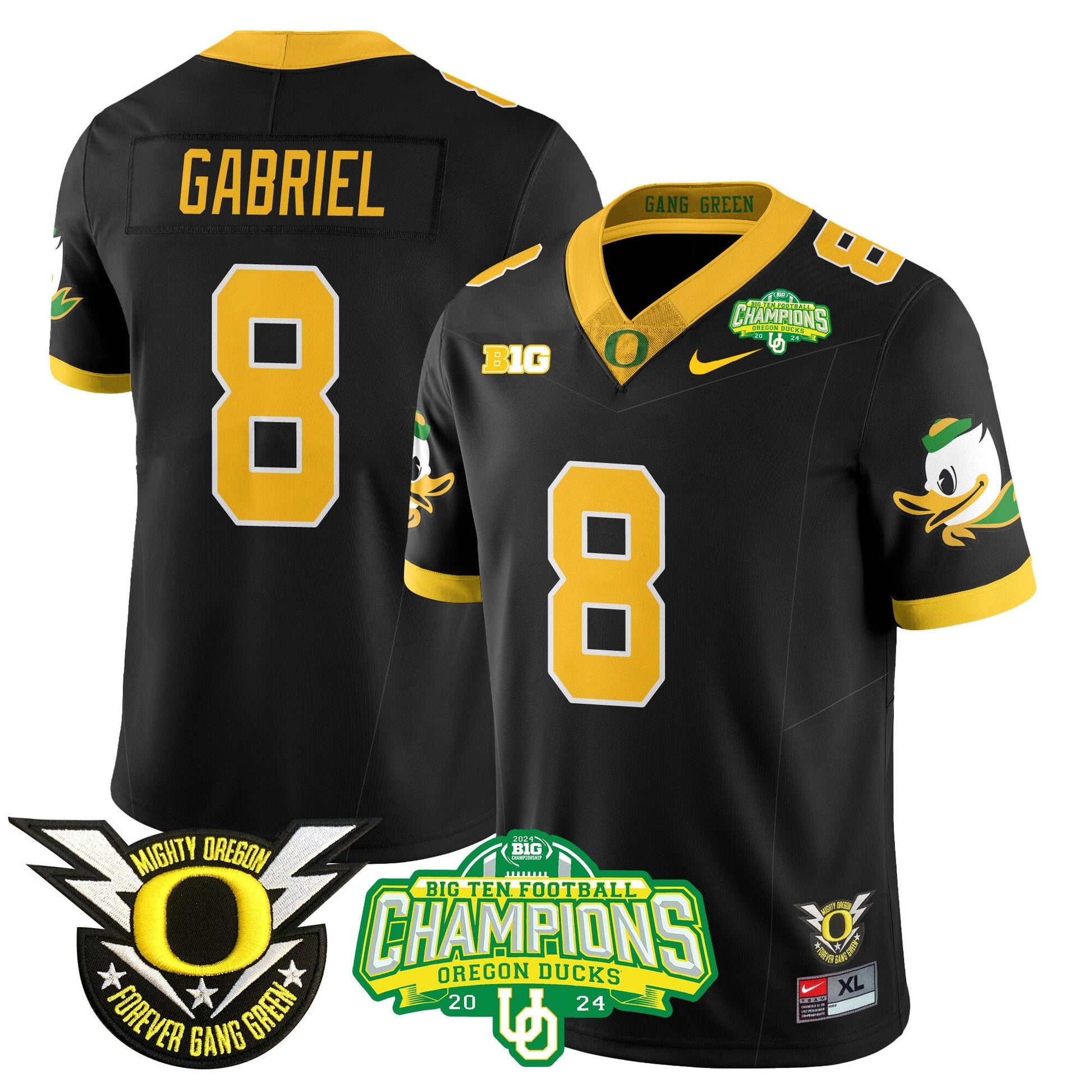 Men's Oregon Ducks 2024 Big Ten Champions Jersey N1 - All Stitched