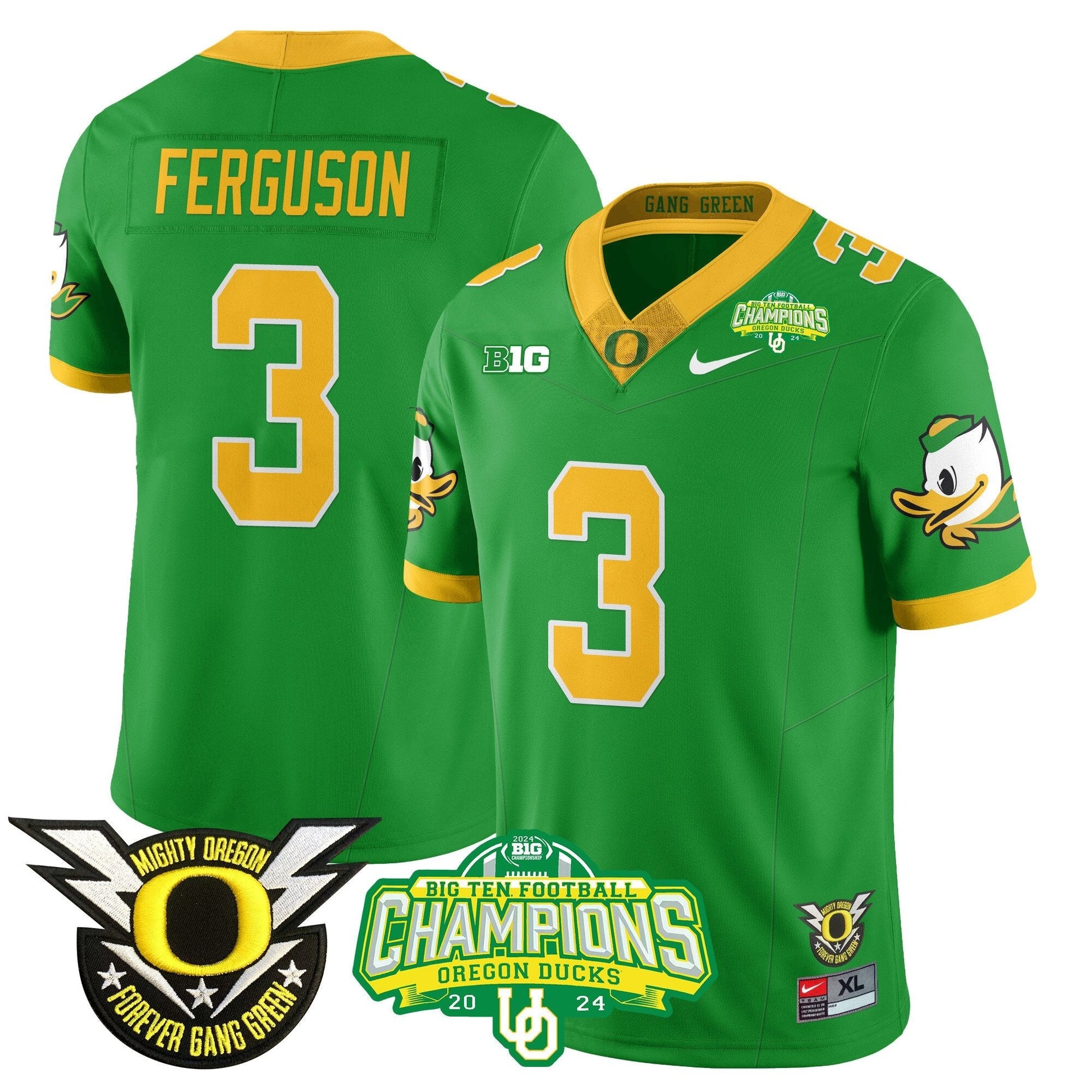 Men's Oregon Ducks 2024 Big Ten Champions Jersey N1 - All Stitched