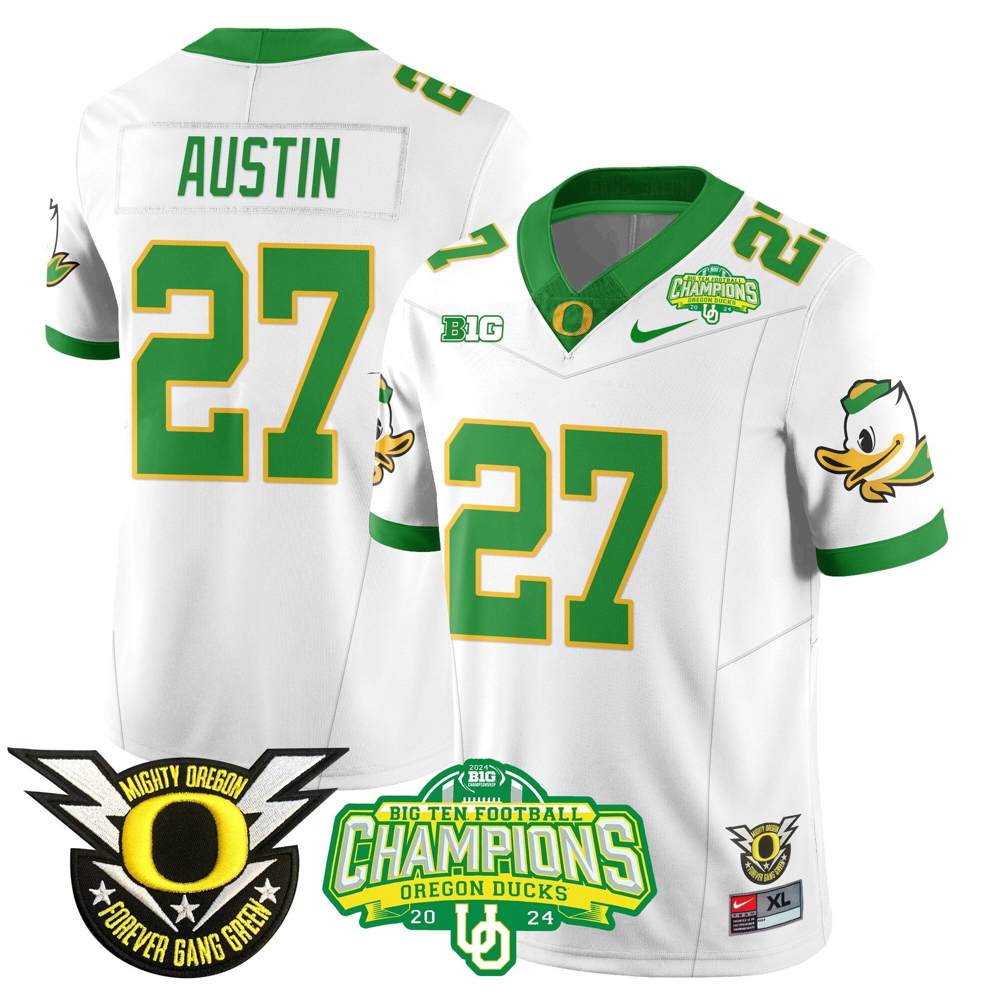 Men's Oregon Ducks 2024 Big Ten Champions Jersey N1 - All Stitched