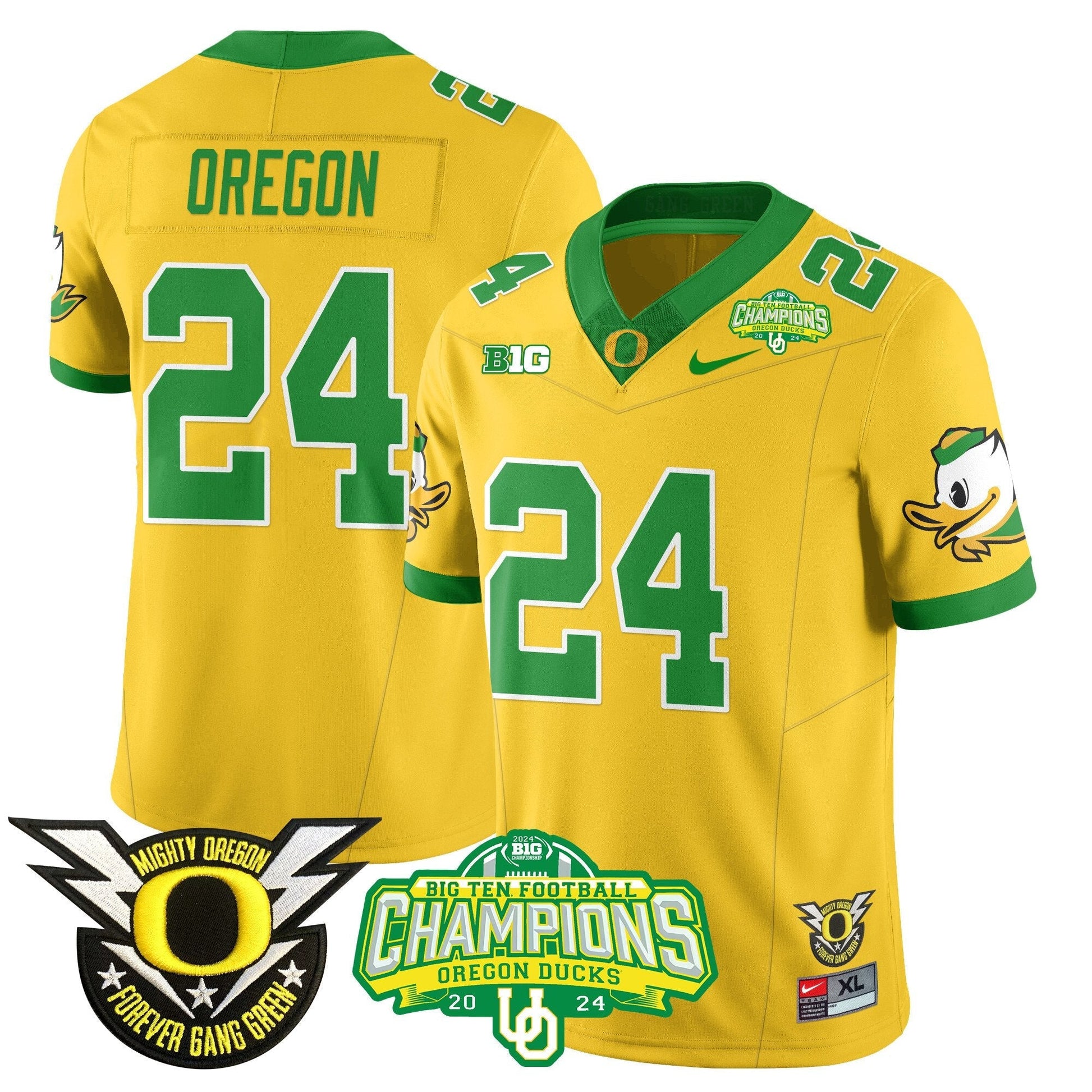 Men's Oregon Ducks 2024 Big Ten Champions Jersey N1 - All Stitched