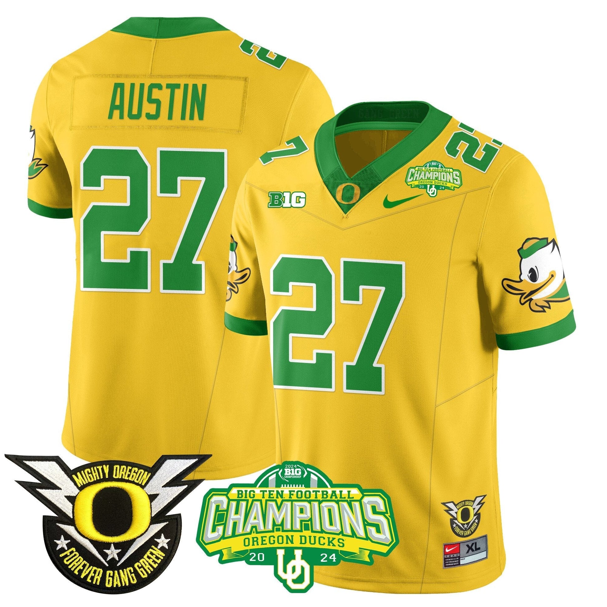 Men's Oregon Ducks 2024 Big Ten Champions Jersey N1 - All Stitched