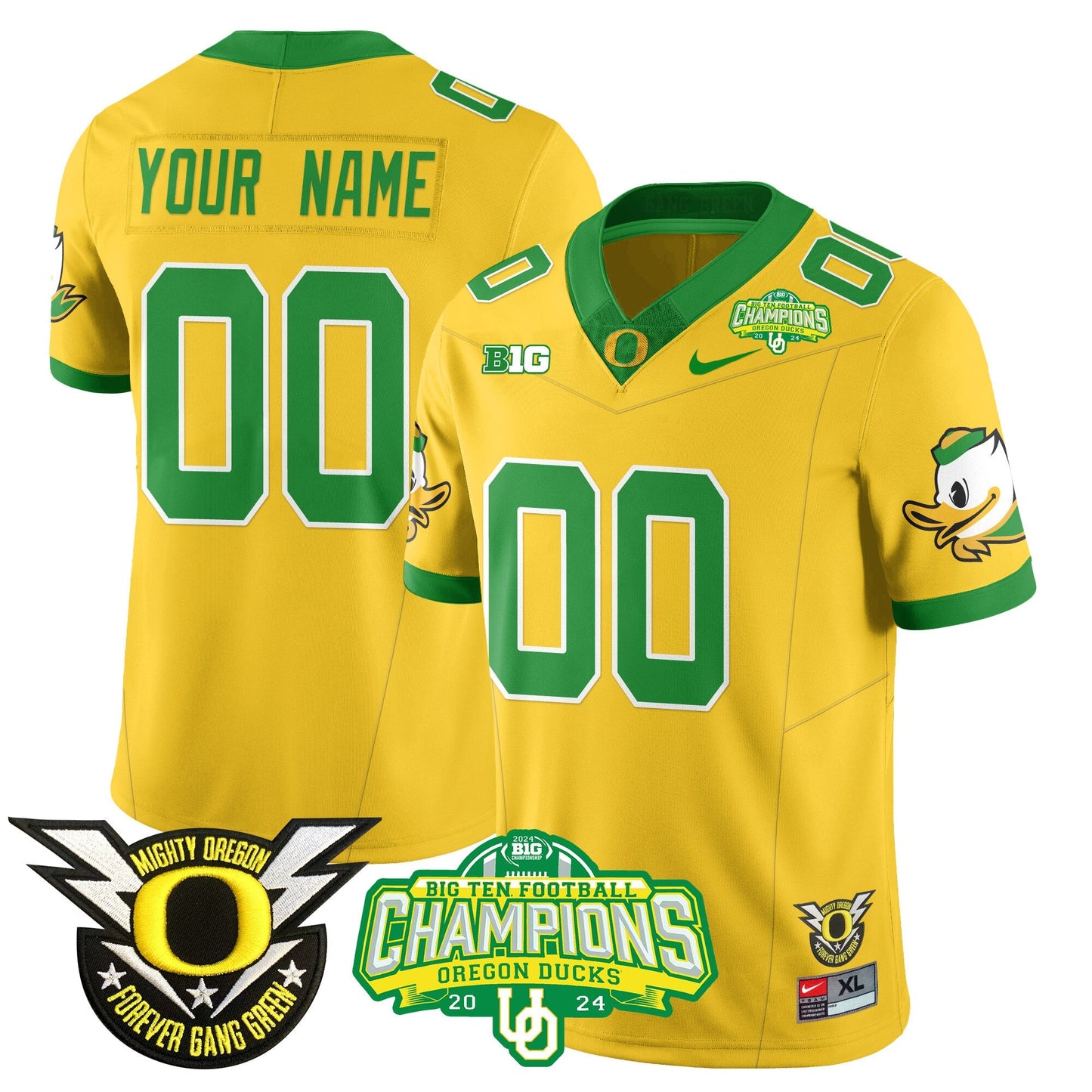 Custom Gender/Size ORE 2024 Big Ten Champions Jersey N1 - All Stitched