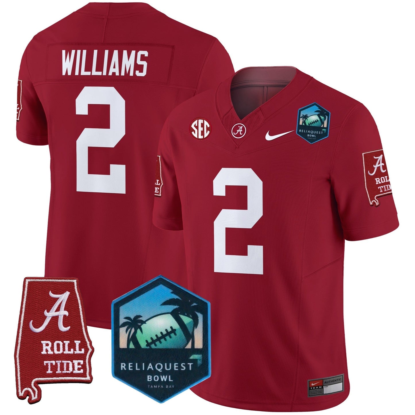 BAMA 2025 ReliaQuest Bowl Patch Vapor Limited Jersey - All Stitched