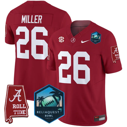 BAMA 2025 ReliaQuest Bowl Patch Vapor Limited Jersey - All Stitched