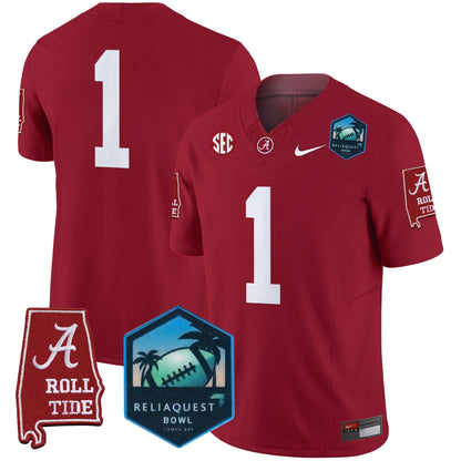 BAMA 2025 ReliaQuest Bowl Patch Vapor Limited Jersey - All Stitched