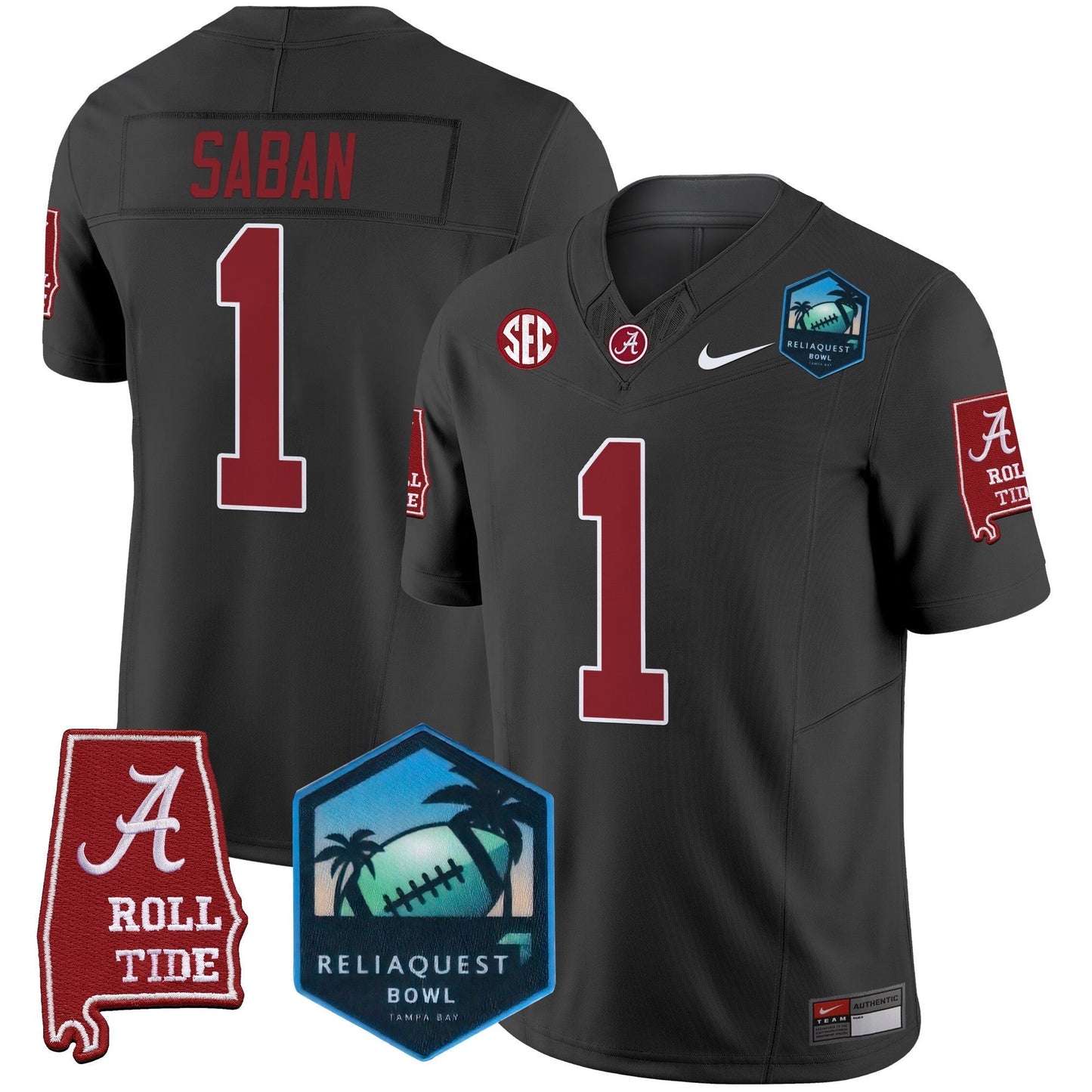 BAMA 2025 ReliaQuest Bowl Patch Vapor Limited Jersey - All Stitched