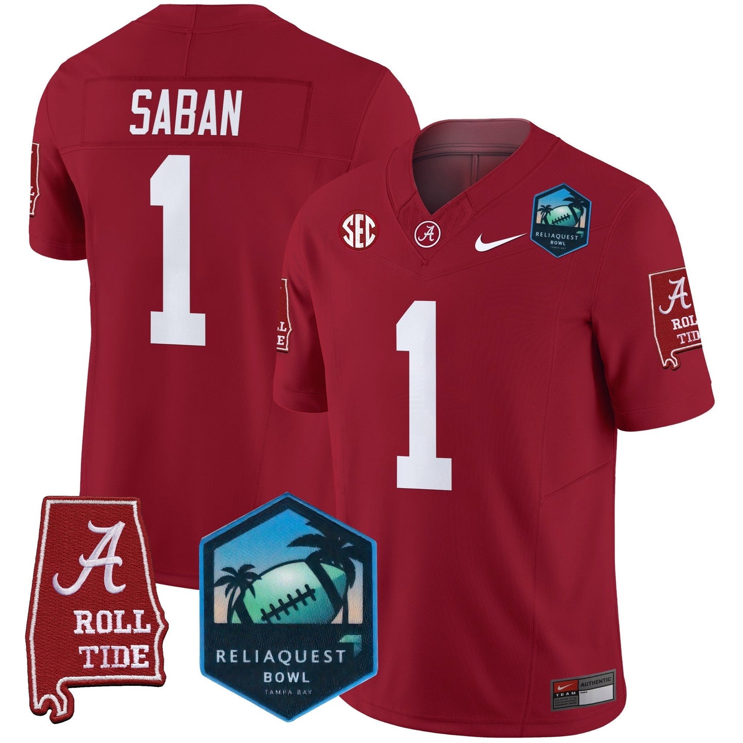 BAMA 2025 ReliaQuest Bowl Patch Vapor Limited Jersey - All Stitched
