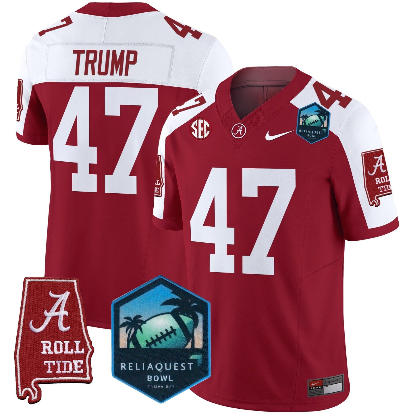 BAMA 2025 ReliaQuest Bowl Patch Vapor Limited Jersey - All Stitched