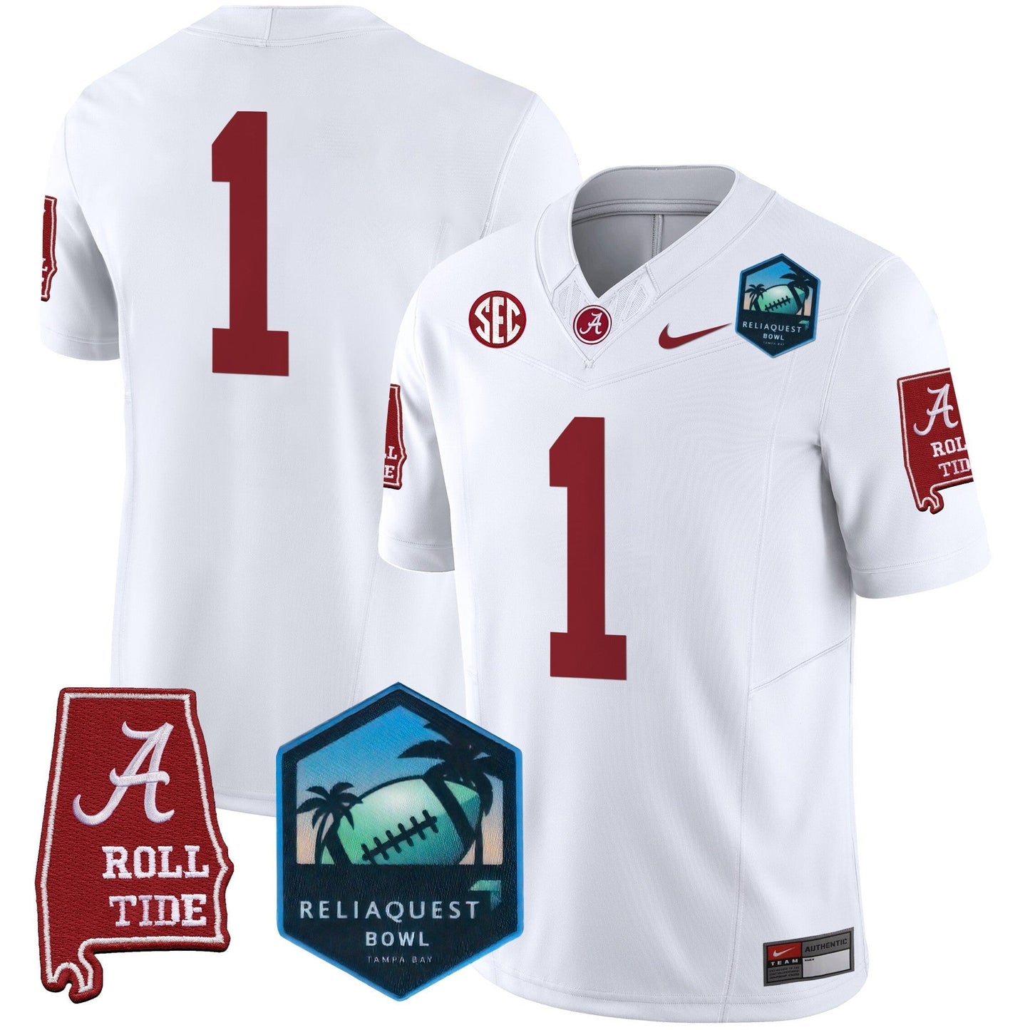 BAMA 2025 ReliaQuest Bowl Patch Vapor Limited Jersey - All Stitched