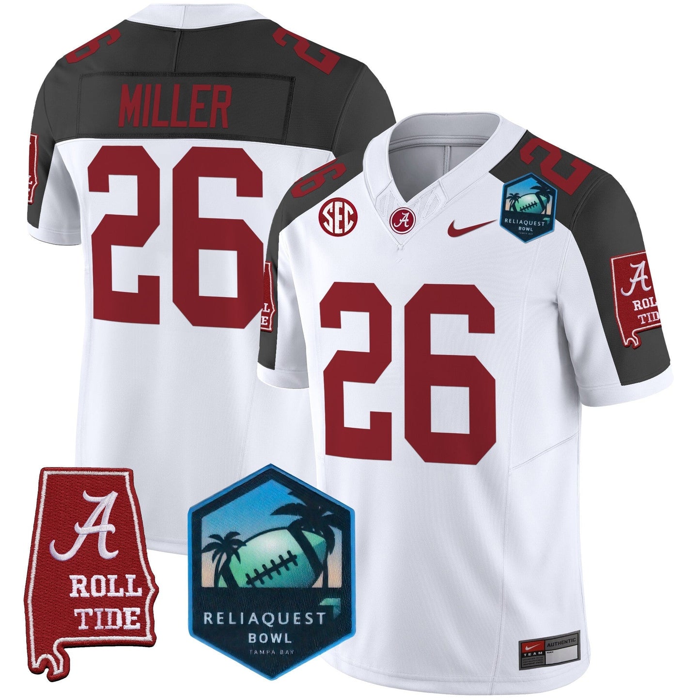 BAMA 2025 ReliaQuest Bowl Patch Vapor Limited Jersey - All Stitched
