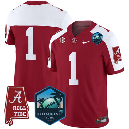 BAMA 2025 ReliaQuest Bowl Patch Vapor Limited Jersey - All Stitched