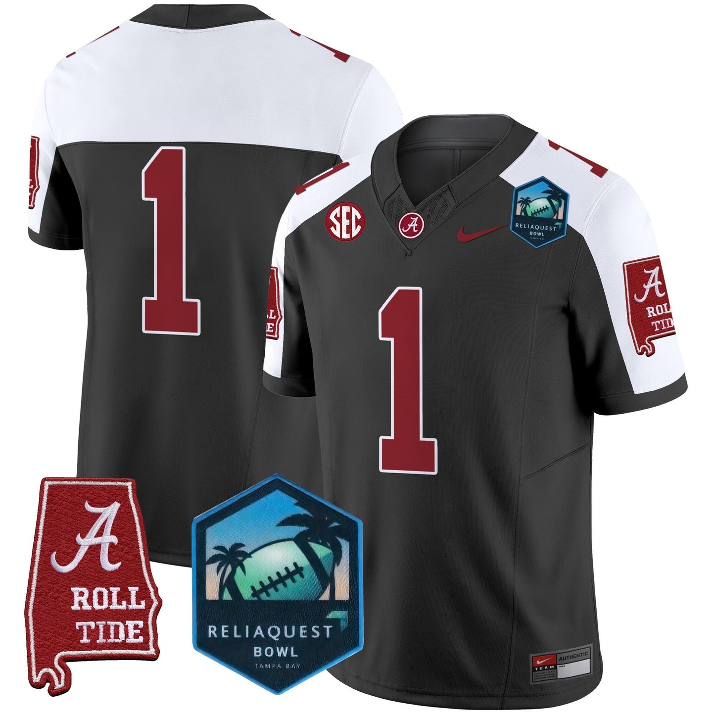 BAMA 2025 ReliaQuest Bowl Patch Vapor Limited Jersey - All Stitched