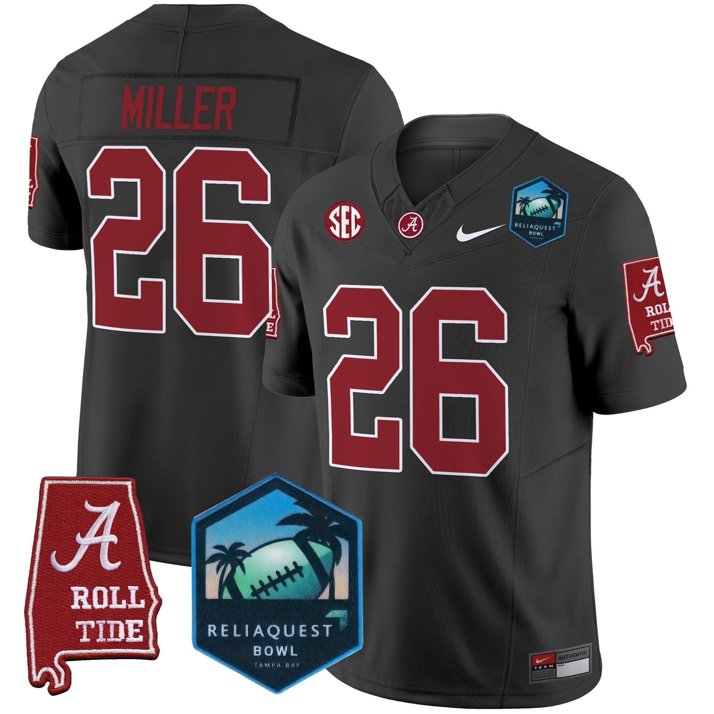 BAMA 2025 ReliaQuest Bowl Patch Vapor Limited Jersey - All Stitched
