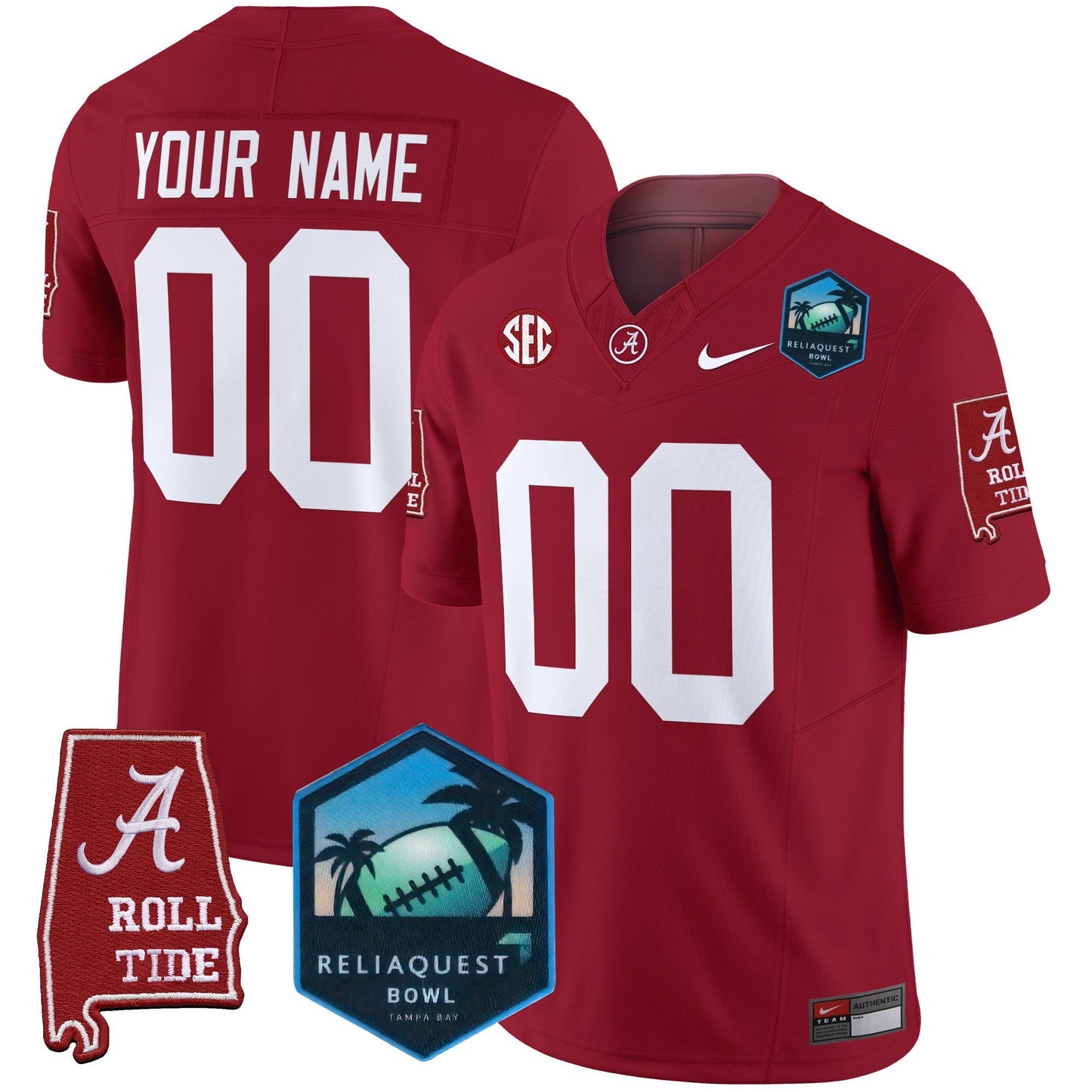 BAMA 2025 ReliaQuest Bowl Patch Vapor Limited Custom Jersey - All Stitched