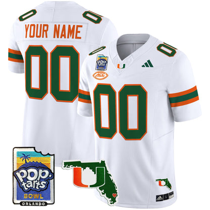 MIA 2025 PopTarts Bowl Patch Vapor Limited Custom Jersey - All Stitched