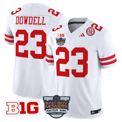 NEB 2025 Pinstripe Bowl Patch Vapor Limited Jersey - All Stitched