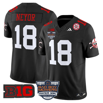 NEB 2025 Pinstripe Bowl Patch Vapor Limited Jersey - All Stitched
