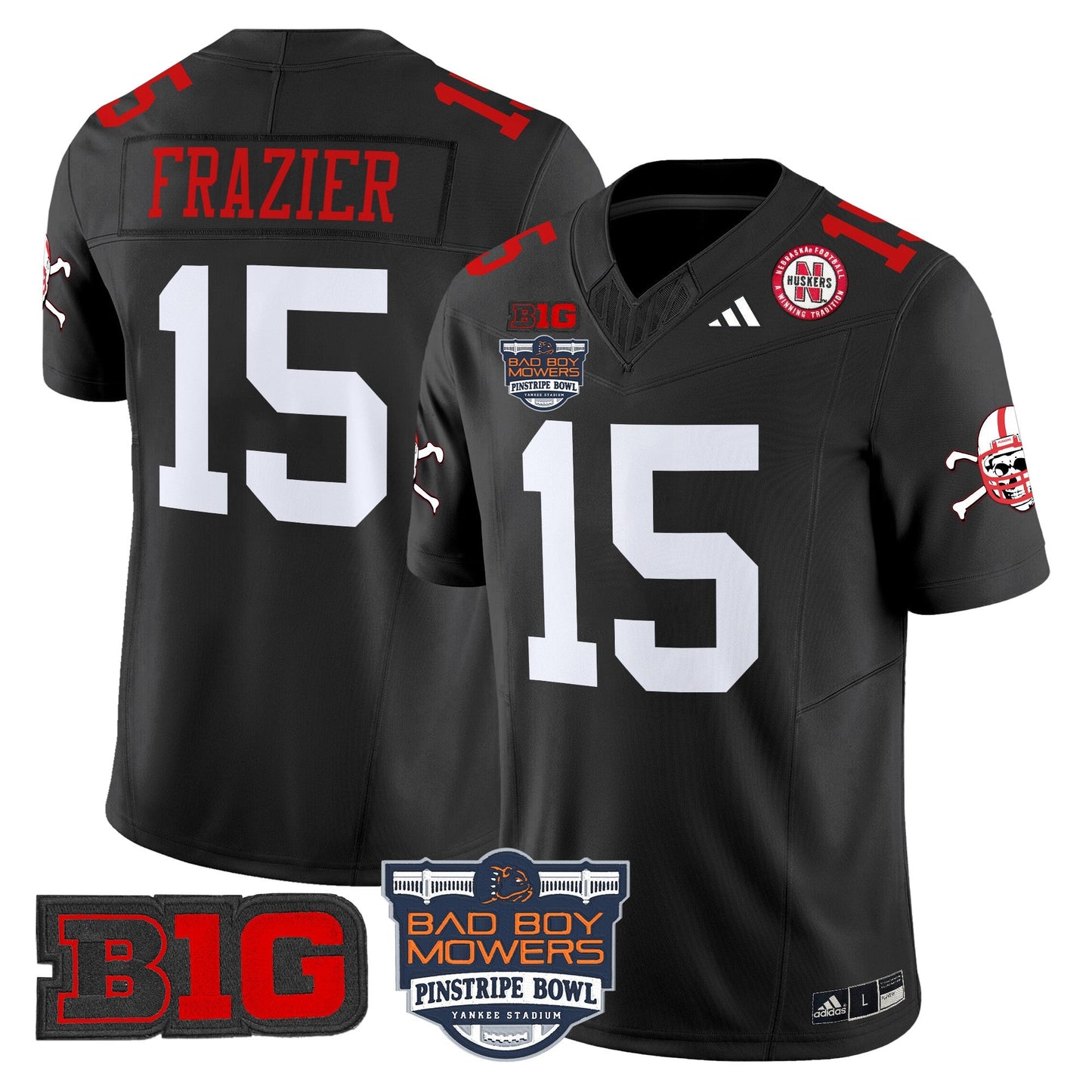 NEB 2025 Pinstripe Bowl Patch Vapor Limited Jersey - All Stitched
