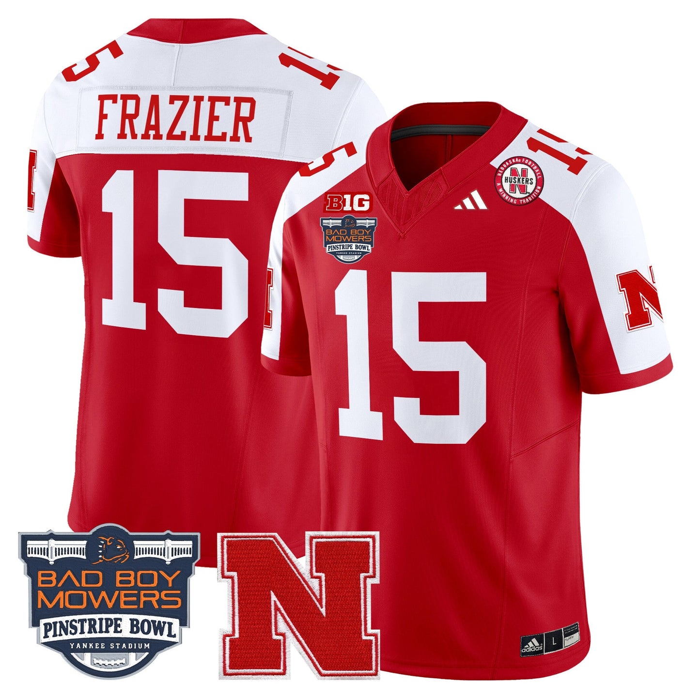 NEB 2025 Pinstripe Bowl Patch Vapor Limited Jersey - All Stitched