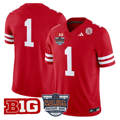 NEB 2025 Pinstripe Bowl Patch Vapor Limited Jersey - All Stitched