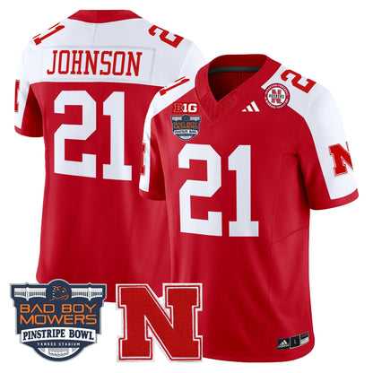 NEB 2025 Pinstripe Bowl Patch Vapor Limited Jersey - All Stitched