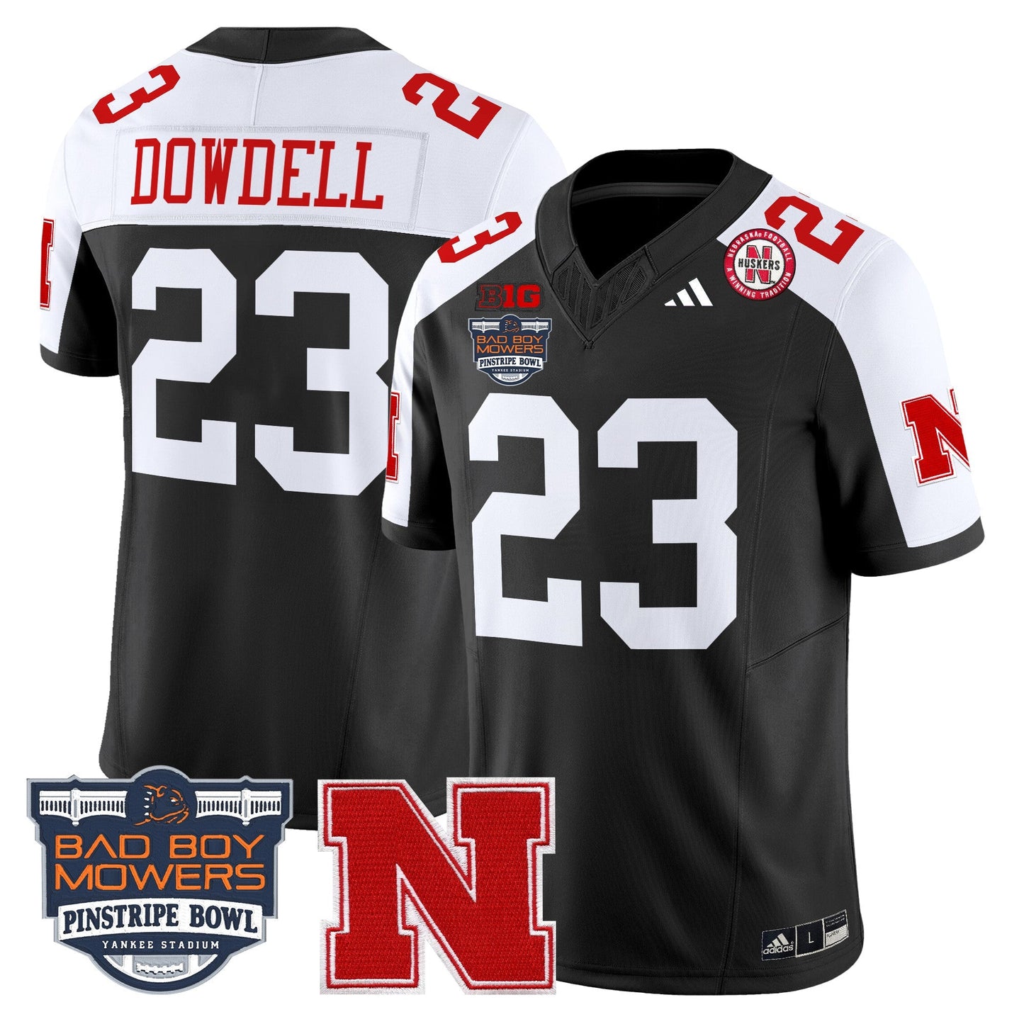NEB 2025 Pinstripe Bowl Patch Vapor Limited Jersey - All Stitched