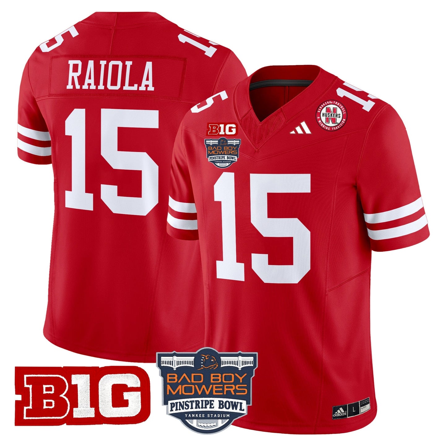 NEB 2025 Pinstripe Bowl Patch Vapor Limited Jersey - All Stitched