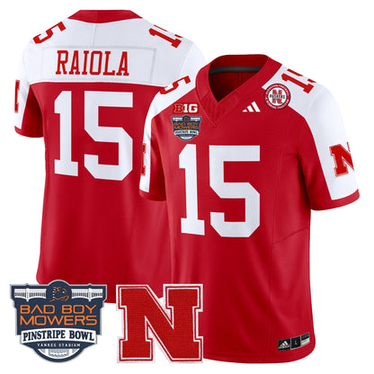 NEB 2025 Pinstripe Bowl Patch Vapor Limited Jersey - All Stitched