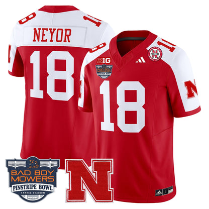 NEB 2025 Pinstripe Bowl Patch Vapor Limited Jersey - All Stitched