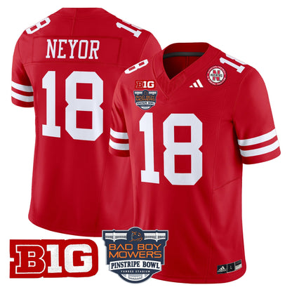 NEB 2025 Pinstripe Bowl Patch Vapor Limited Jersey - All Stitched