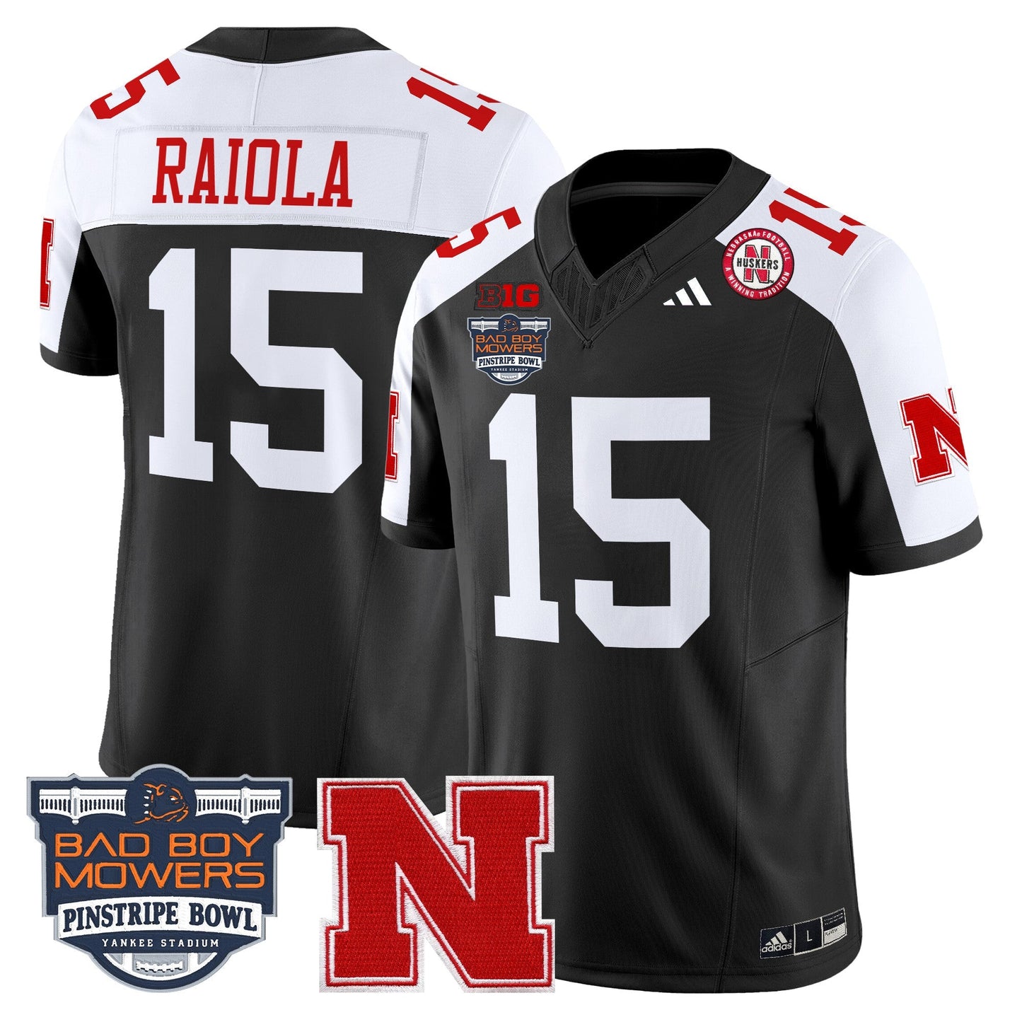 NEB 2025 Pinstripe Bowl Patch Vapor Limited Jersey - All Stitched