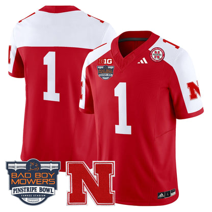 NEB 2025 Pinstripe Bowl Patch Vapor Limited Jersey - All Stitched