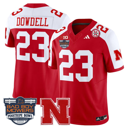 NEB 2025 Pinstripe Bowl Patch Vapor Limited Jersey - All Stitched