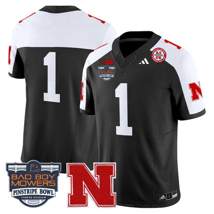 NEB 2025 Pinstripe Bowl Patch Vapor Limited Jersey - All Stitched