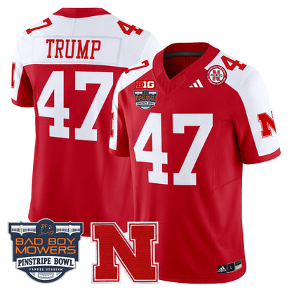 Men's Nebraska Cornhuskers 2025 Pinstripe Bowl Patch Vapor Limited Jersey - All Stitched