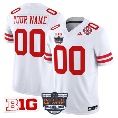 NEB 2025 Pinstripe Bowl Patch Vapor Limited Custom Jersey - All Stitched